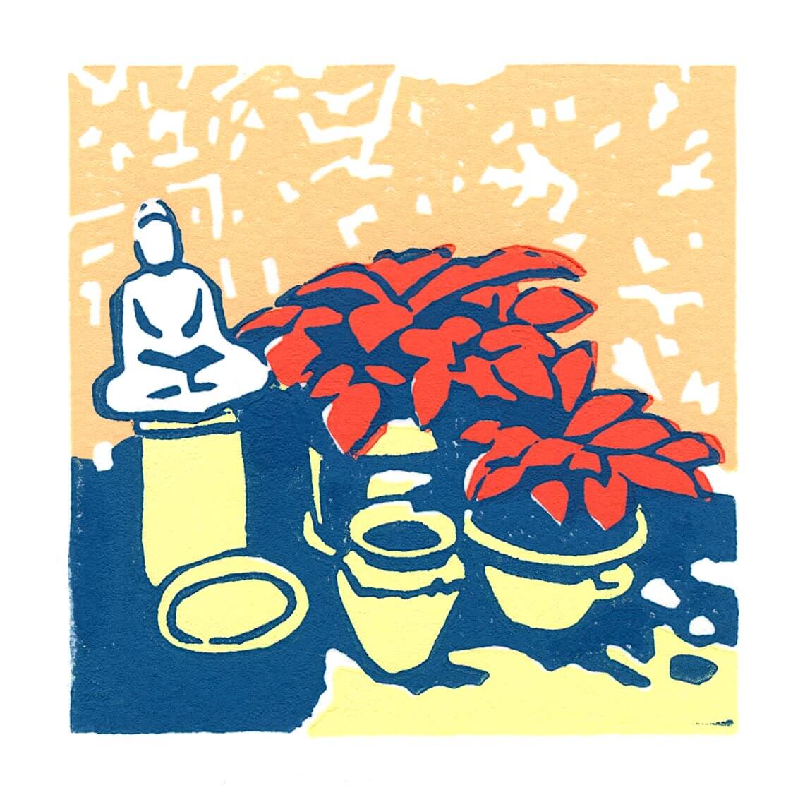 Jacques Vincent - Linoprint 8x8cm